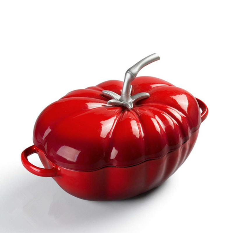 Cast Iron Corn - 25cm Tomato Enameled Cast Iron Dutch