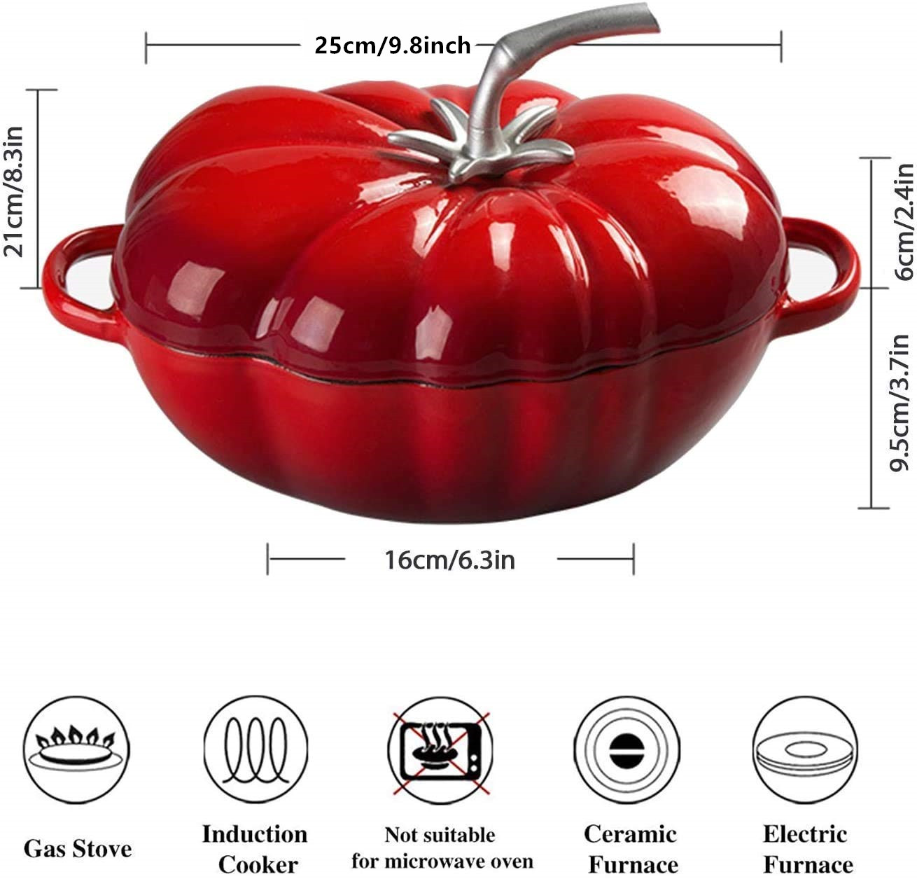 25cm Tomato Enameled Cast Iron - Cast Iron Corn review and price